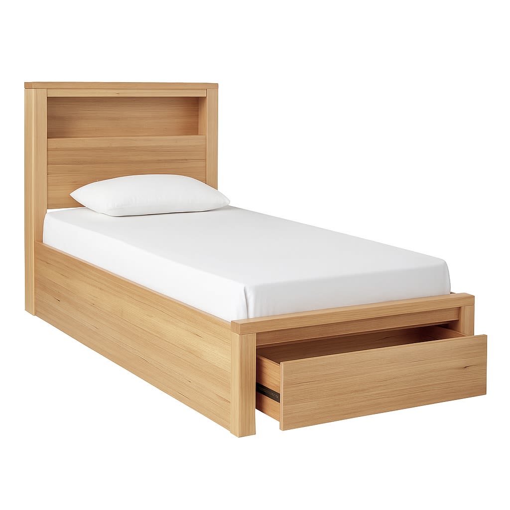 Clemence Kids Gas Lift Storage Bed & Drawers & Bookend with USB & LED