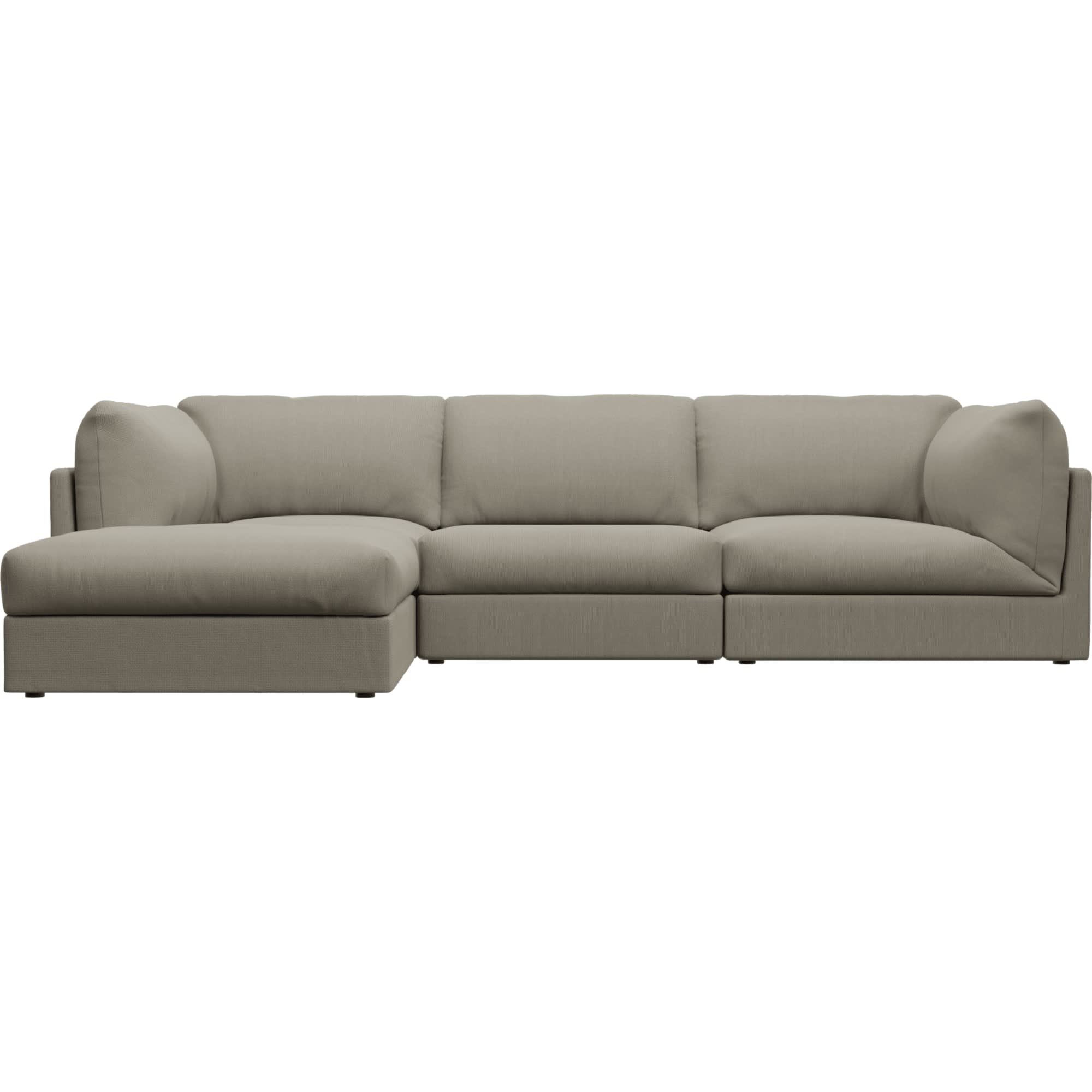 Finley Plaza Flint Grey Modular Sofa - 3 Seater and Ottoman