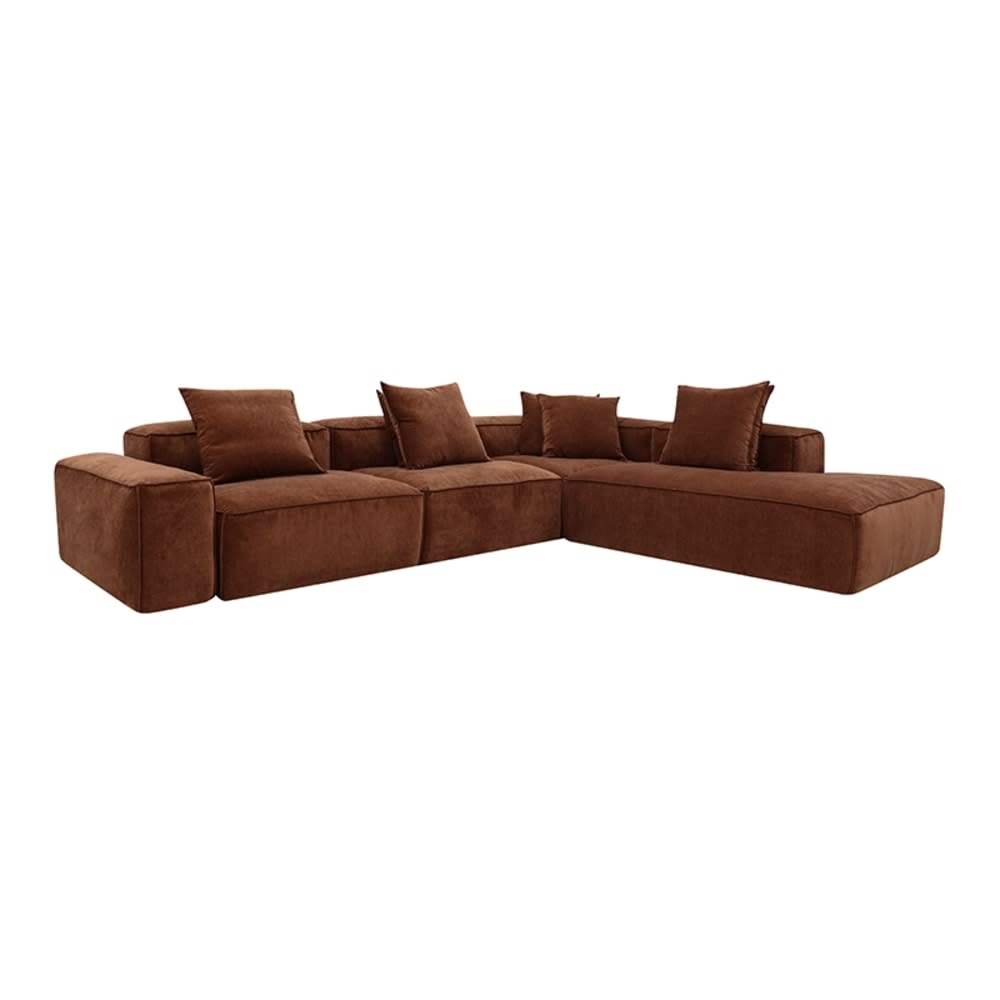 Riley Muse Rust Modular Sofa - 1x Arm, 2x Armless, 1x Right Terminal