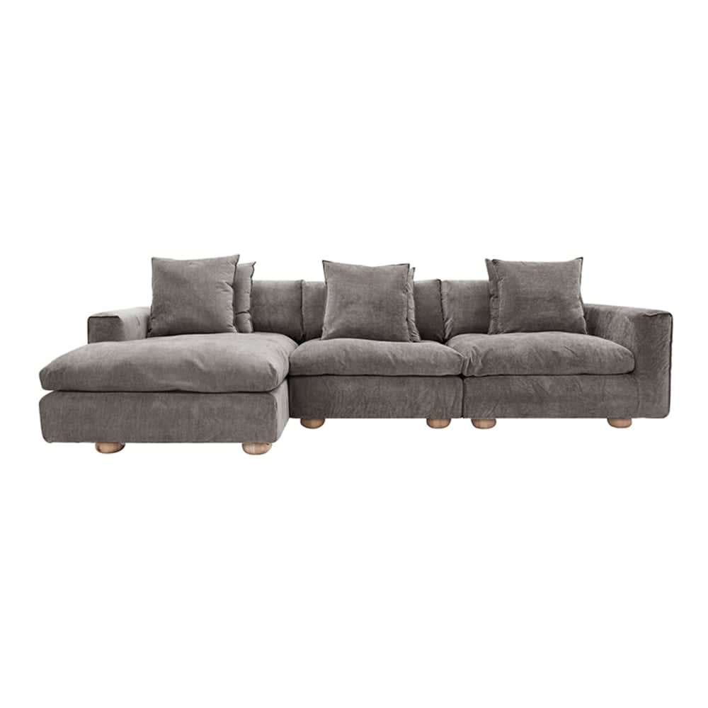 Tully Muse Chocolate Chaise Sofa - 3 Seater