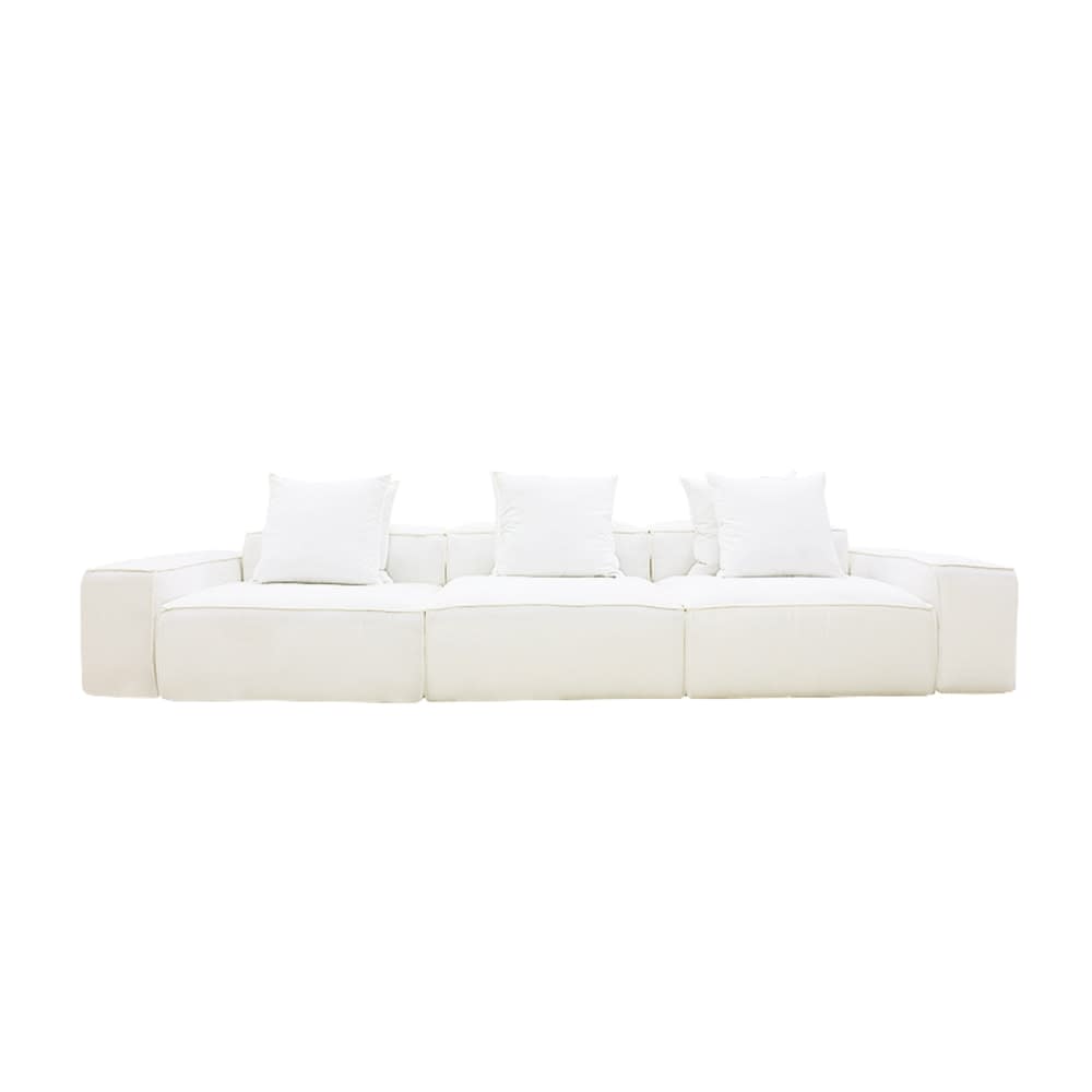 Buy Riley Linen Pure White Modular Sofa - 3 Seater - James Lane
