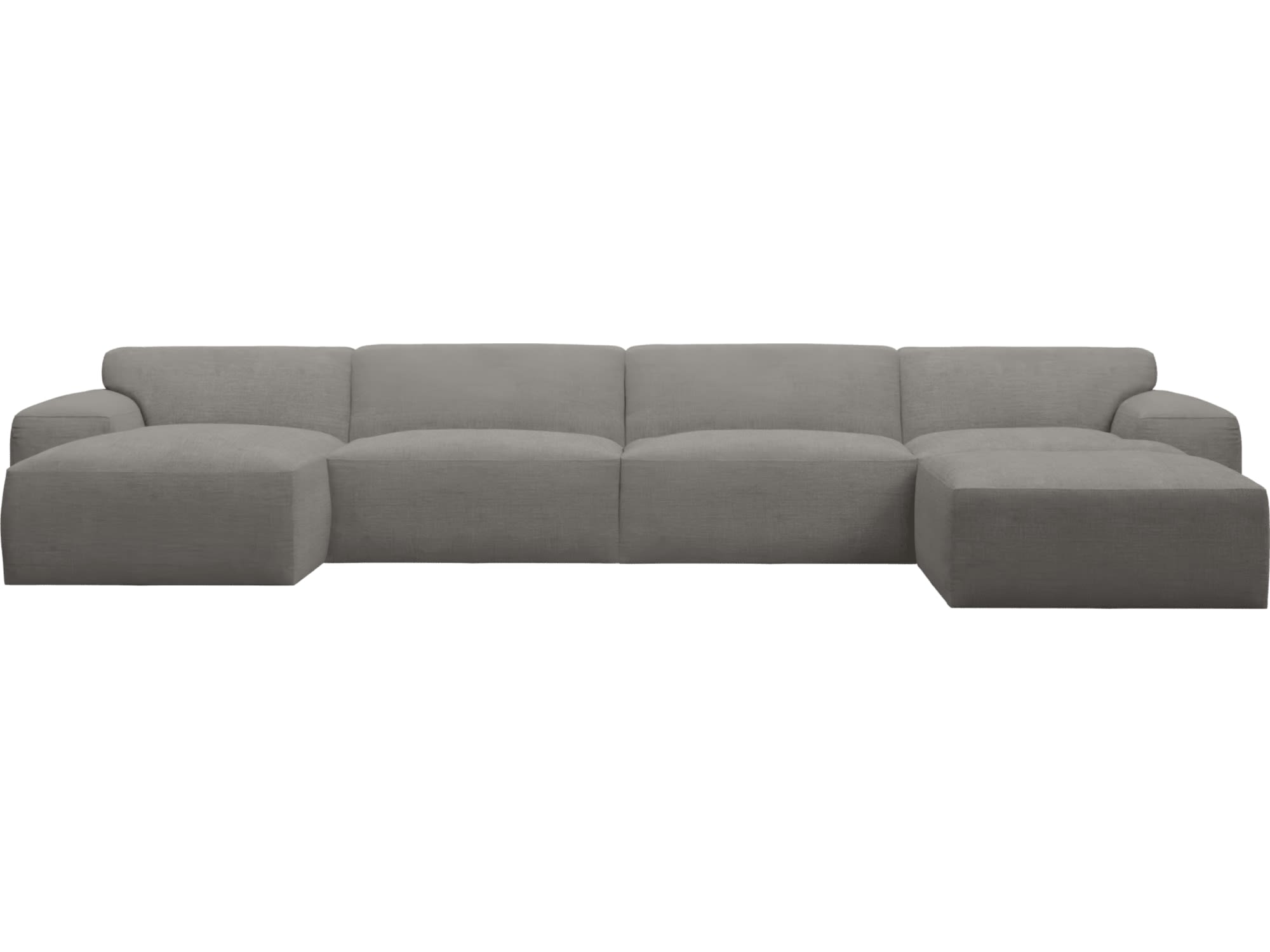 Copenhagen Isla Soft Grey Chaise Sofa - 5 Seater U Shaped Modular
