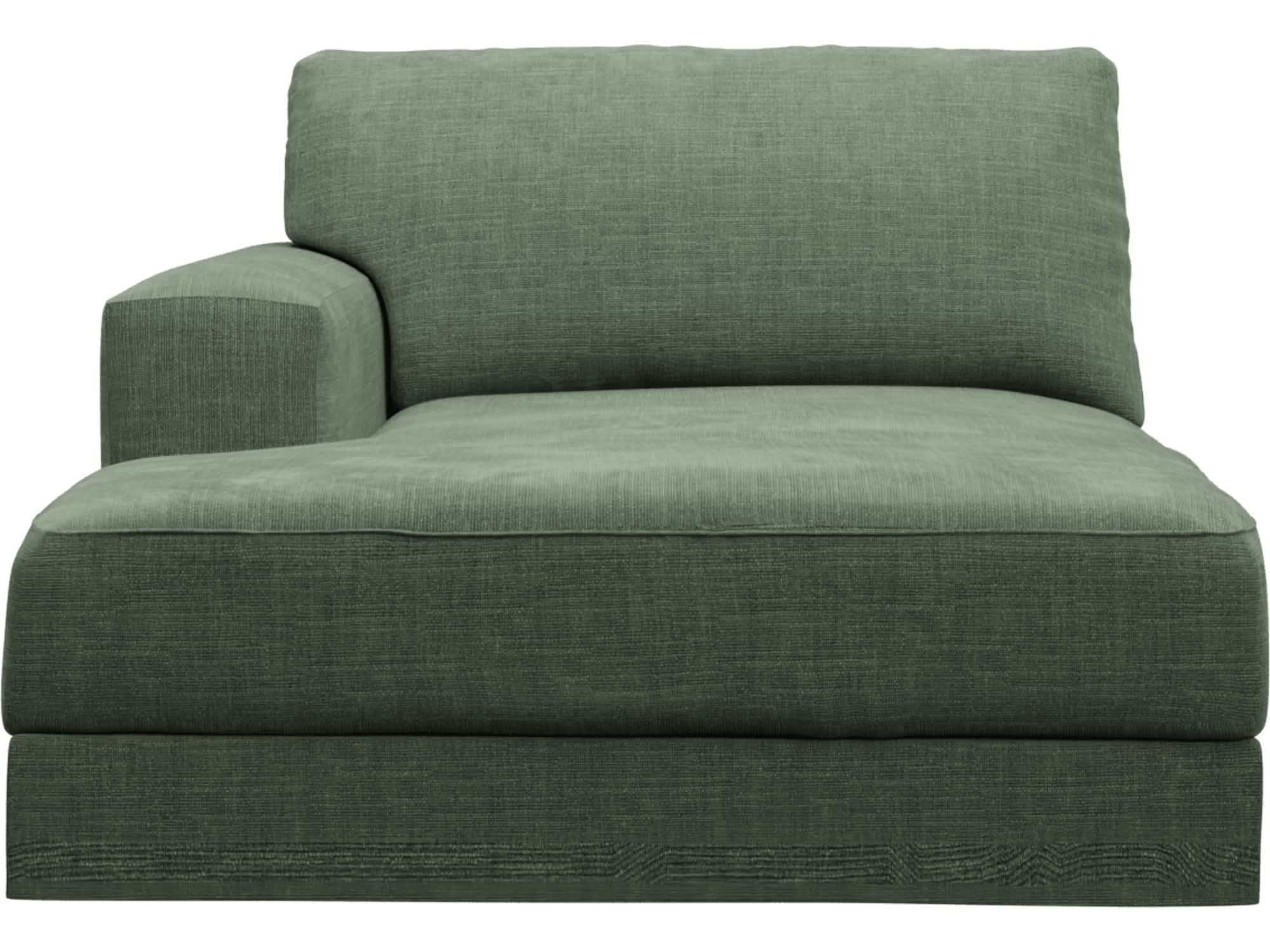 Monica Tribute Dark Jade Left Arm Facing Chaise Module