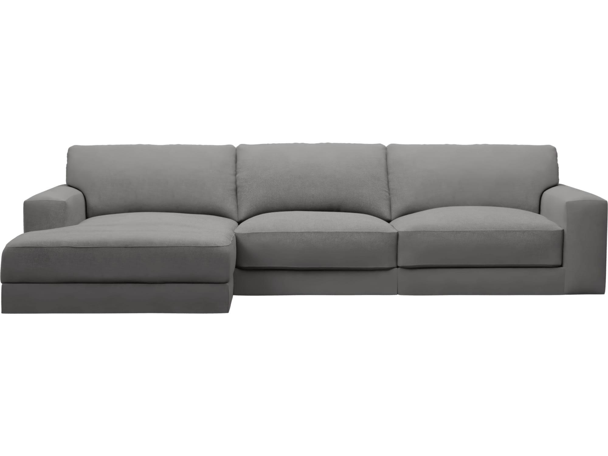 Monica California Charcoal Chaise Sofa - 3 Seater