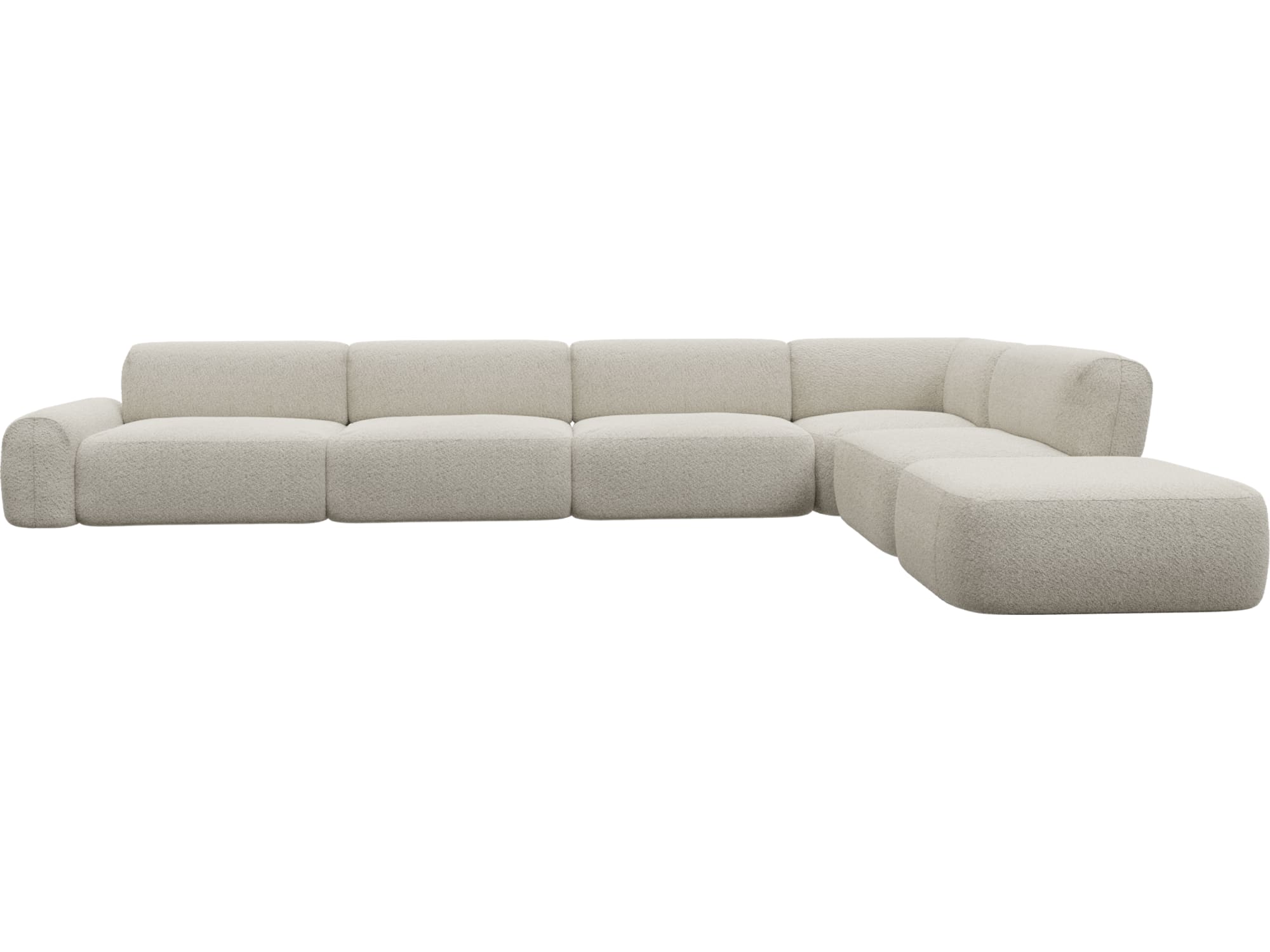 Beckett Boucle Ivory Modular Sofa - 7 Piece