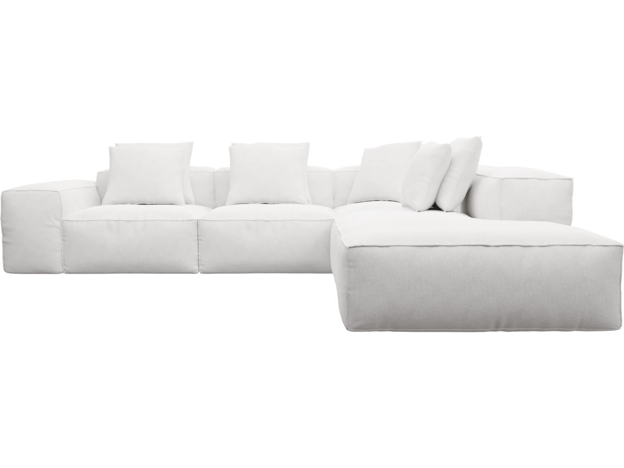 Riley Noa Fog Modular Sofa - 1x Arm, 2x Armless, 1x Right Terminal