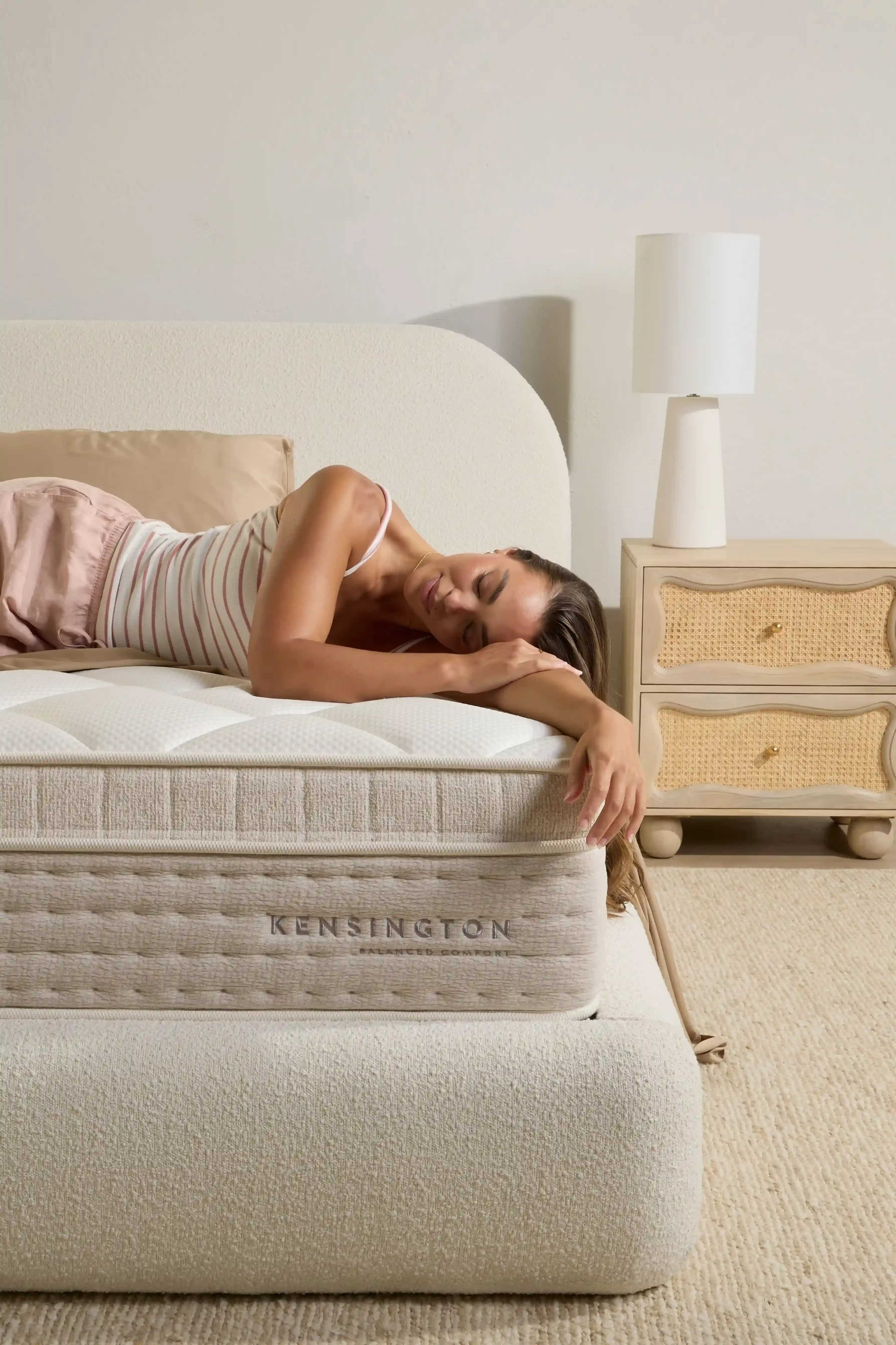 Woman resting on a Sleeping Giant mattress