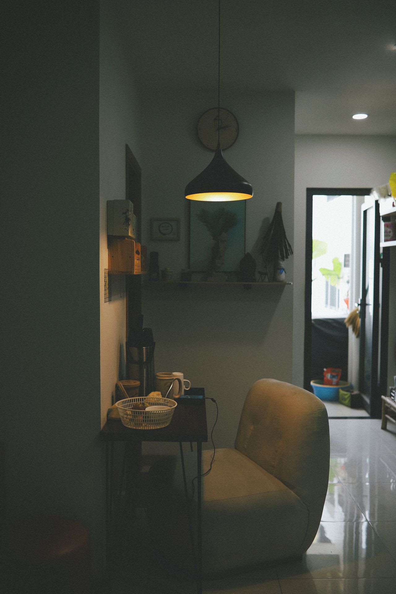 room with ambient lighting