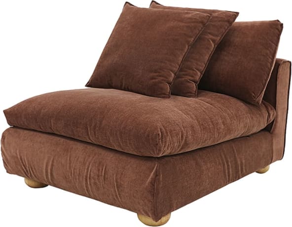 Tully Muse Rust Armless Sofa Chair Module color Muse Rust