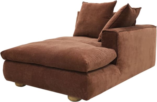 Tully Muse Rust Chaise Right Arm Facing Module color Muse Rust