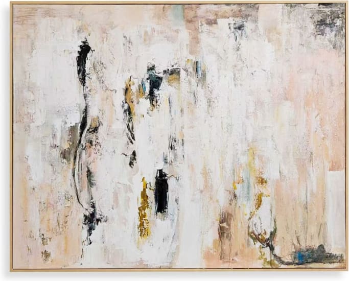 Wisp Natural Veneer Framed Canvas color Natural