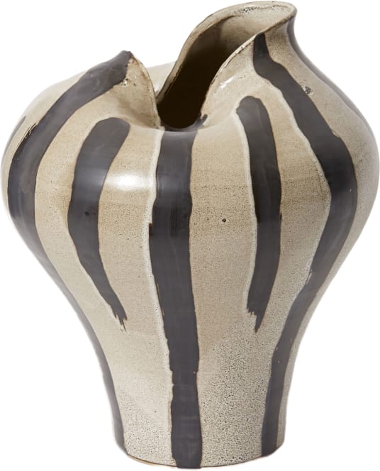 Cayman Vase Beige/Black - 36CM color Beige/Black