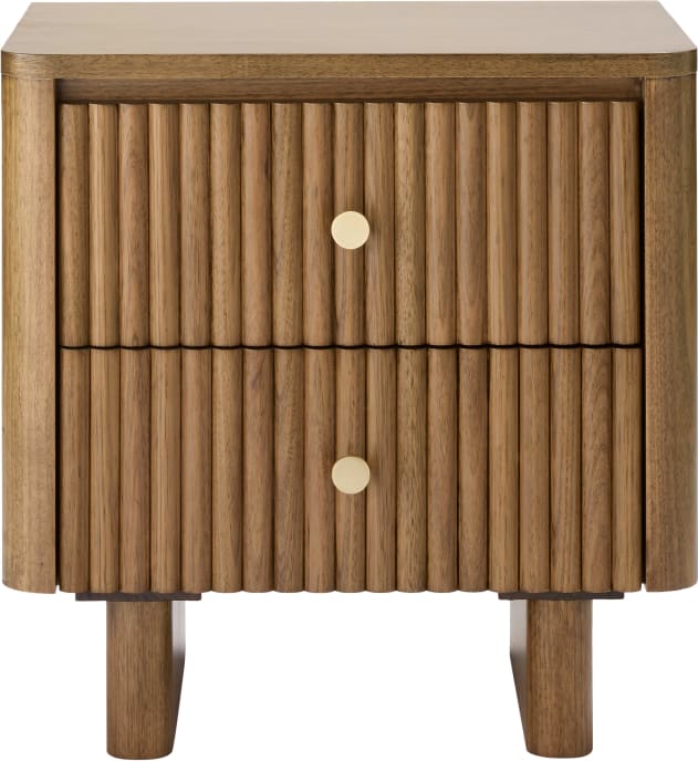 Acton Dark Messmate Bedside Table - 2 Drawer color Dark