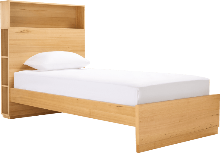 Zappy Storage Headboard with Plain Footend Bed color Natural