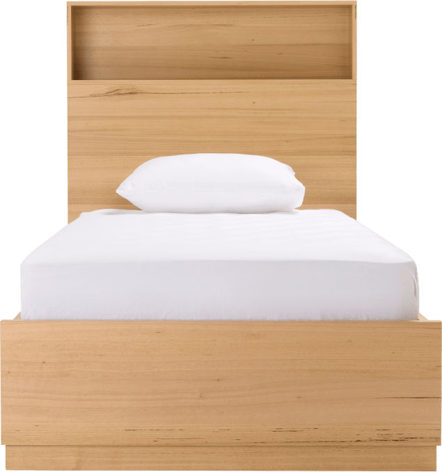Zappy Storage Headboard with Plain Footend Bed color Natural
