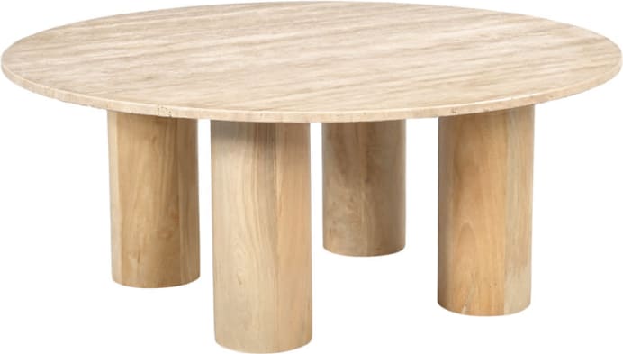 Adara Coffee Table Travertine & Mango Wood color Travertine & Mango