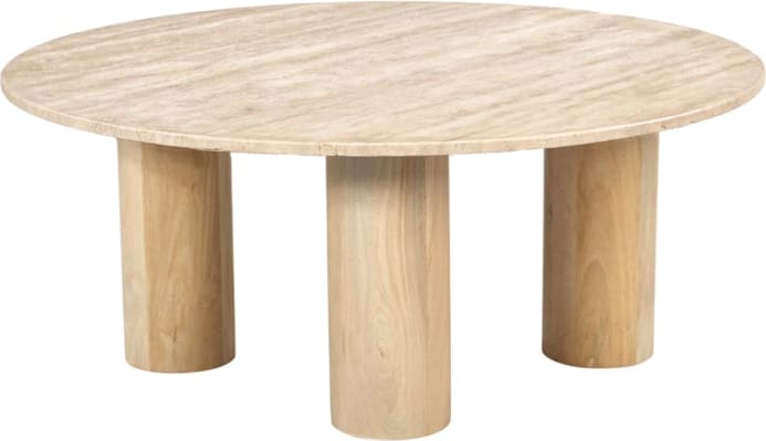 Adara Coffee Table Travertine & Mango Wood color Travertine & Mango