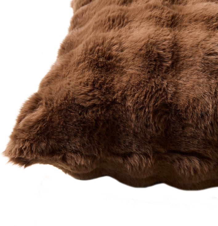 Flurry Fur Cushion Chocolate 50 cm x 50 cm color Chocolate