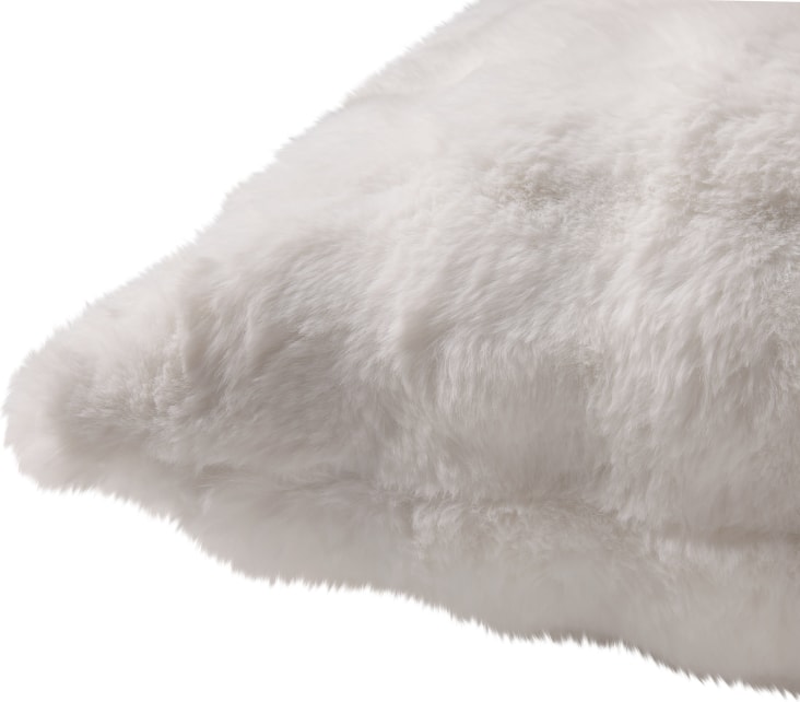 Flurry Fur Cushion White 50 cm x 50 cm color White