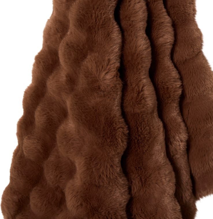 Flurry Fur Throw  Chocolate 130 cm x 180cm color Chocolate