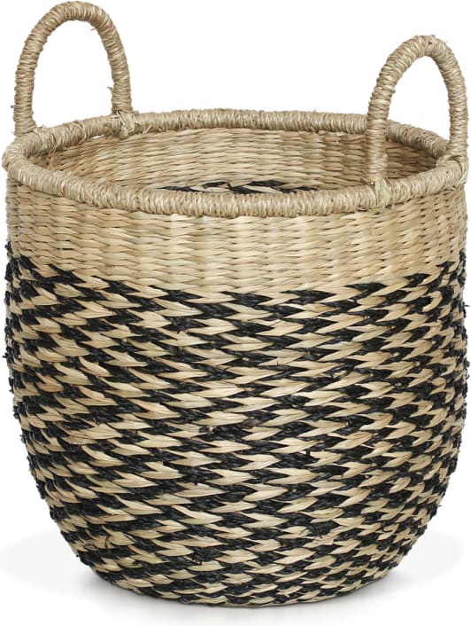 Yen Basket Black & Natural Round 30cm x 39cm color Natural
