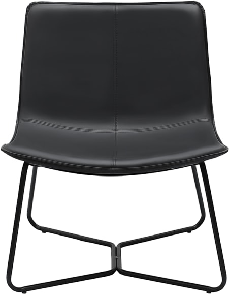 Montana Saddle Accent Chair Black color Faux Leather Black