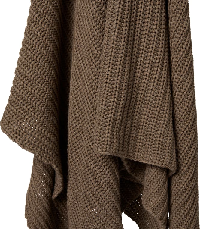 Elara Knitted Throw Brown - 170 x 130cm color Brown