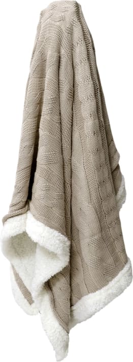 Sherpa Fur Knitted Throw Pebble - 170cm x 130cm color Pebble