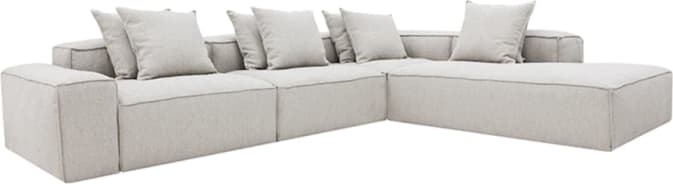 Riley Boucle Pumice Modular Sofa - Arm, 2x Armless, Corner, Right Terminal color Boucle Pumice