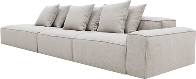 Riley Boucle Pumice Modular Sofa - 1x Arm, 2x Armless, 1x Left Terminal color Boucle Pumice