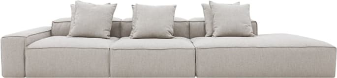 Riley Boucle Pumice Modular Sofa - 1x Arm, 2x Armless, 1x Right Terminal color Boucle Pumice