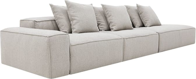 Riley Boucle Pumice Modular Sofa - 1x Arm, 2x Armless, 1x Right Terminal color Boucle Pumice