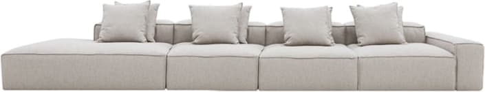 Riley Boucle Pumice Modular Sofa - 1x Arm, 3x Armless, 1x Left Terminal color Boucle Pumice