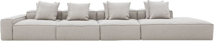 Riley Boucle Pumice Modular Sofa - 1x Arm, 3x Armless, 1x Right Terminal color Boucle Pumice