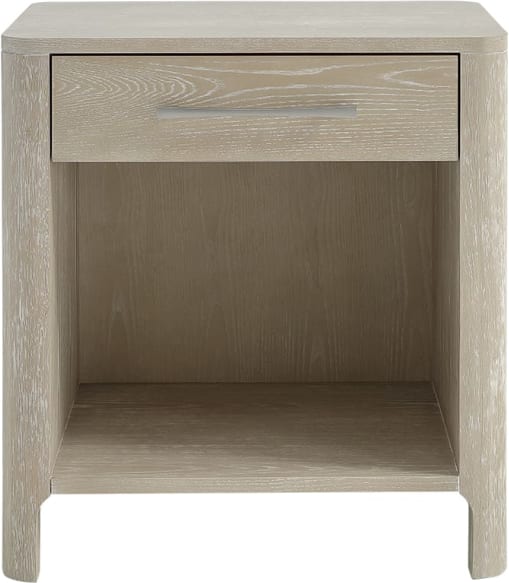 Vander Weathered White Bedside Table - 1 Drawer 
