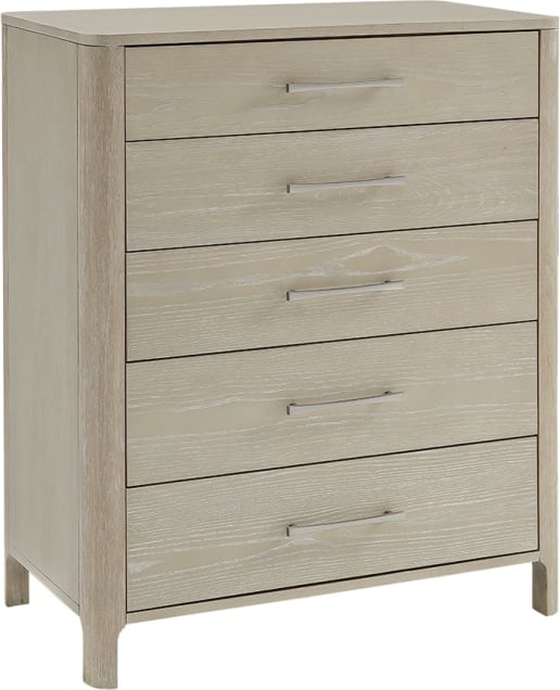 Vander Weathered White Tallboy - 5 Drawer 