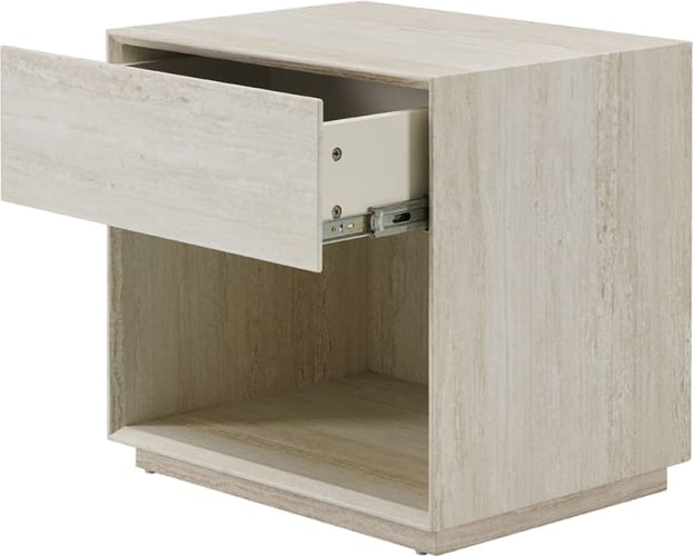 Artemis Light Travertine Bedside Table - 56 cm