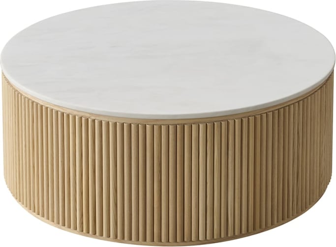 Ares Coffee Table White Marble Round color White