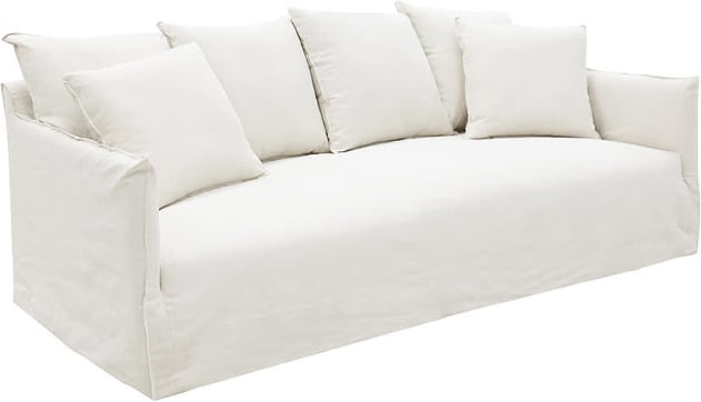 Como Linen Ecru Sofa -  3 Seater color Linen Ecru