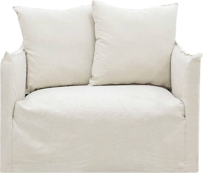 Como Linen Ecru Darling Chair - 1.5 Seater color Linen Ecru