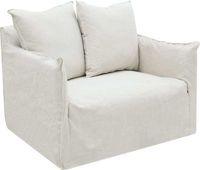 Como Linen Ecru Darling Chair - 1.5 Seater color Linen Ecru