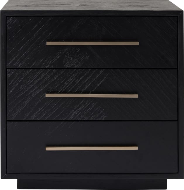Livia Bedside Table - 3 Drawer color Black