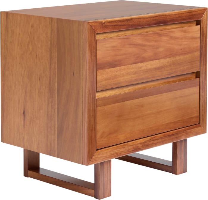 Clemence Bedside Table Blackwood - 2 Drawer color Natural