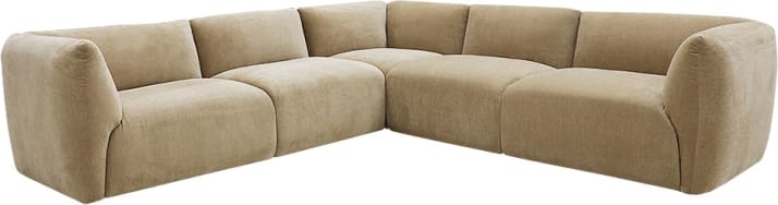 Dillon Muse Soft Brown Corner Sofa - 5 Seater color Muse Soft Brown