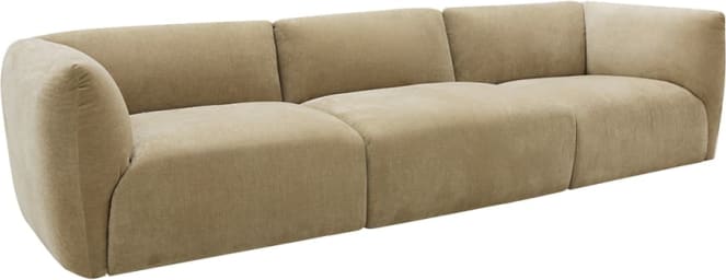 Dillon Muse Soft Brown Sofa - 3 Seater color Muse Soft Brown