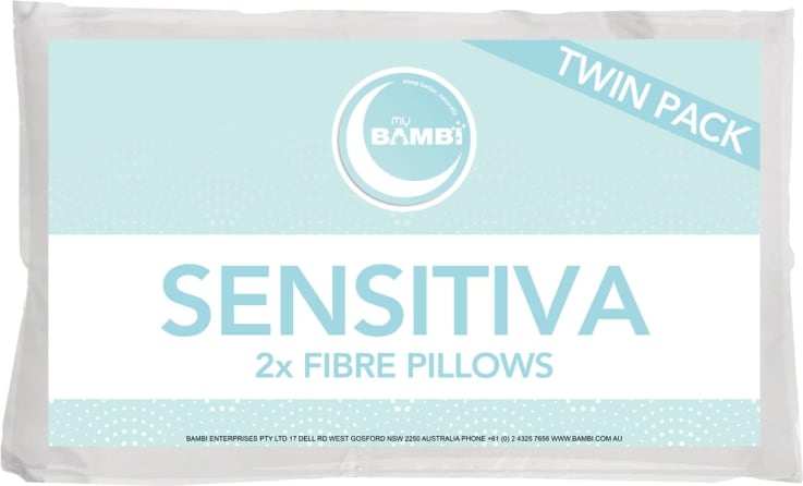 Sensitiva Polyester Twin Pillow Pack - White 65 x 40 cm color White