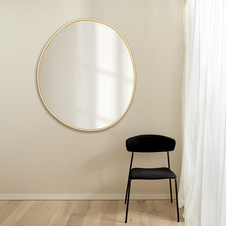 Organic Wall Mirror Brass Finish color Brass