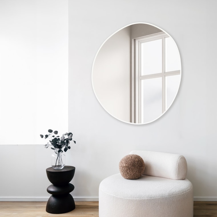 Organic Wall Mirror Bright White color Bright White