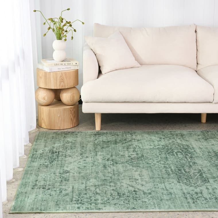 Gemstone Floor Rug Emerald Green color Emerald Green