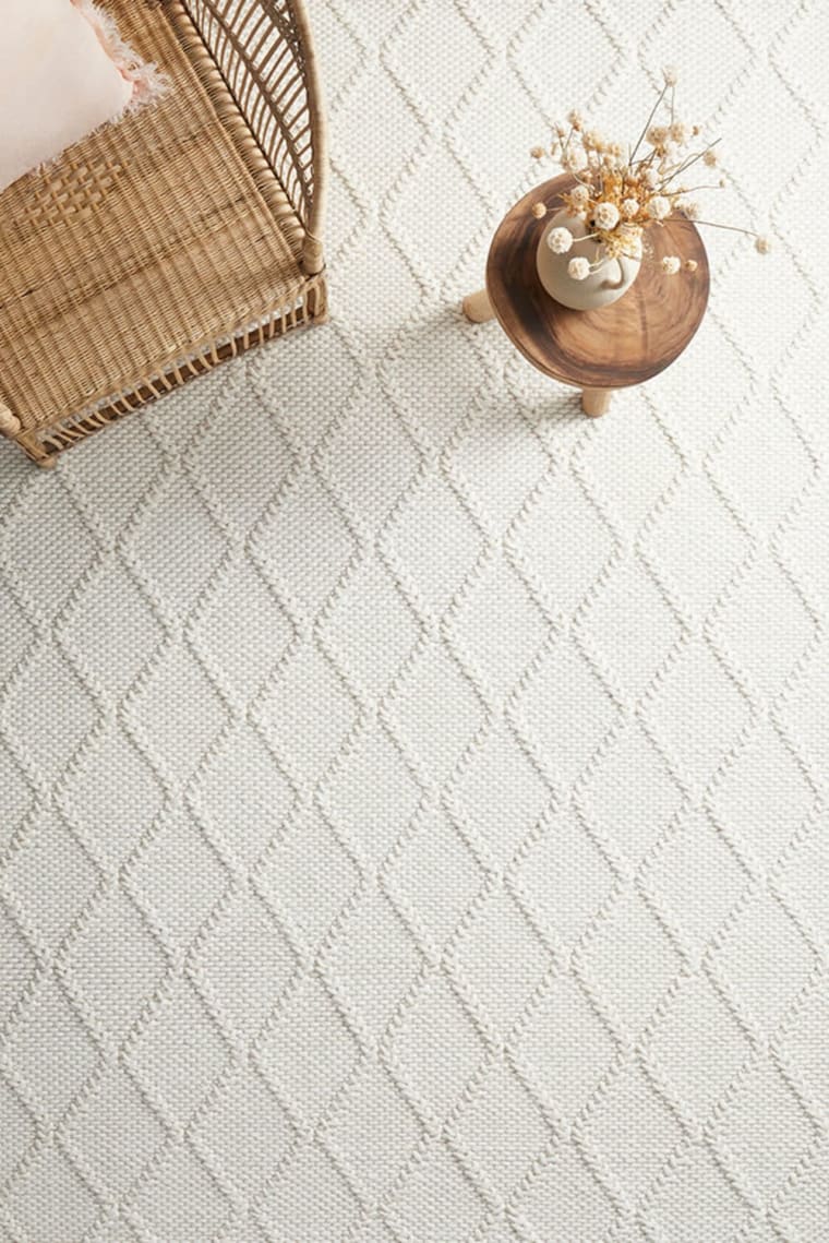 Huxley Floor Rug White color White